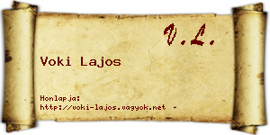 Voki Lajos névjegykártya